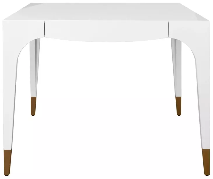 Lacey White Square Game Table with 2 Drawers