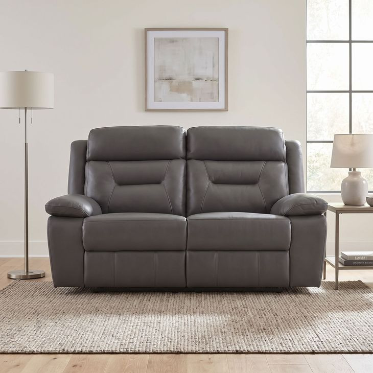 Laconia Dark Gray Double Power Reclining Loveseat