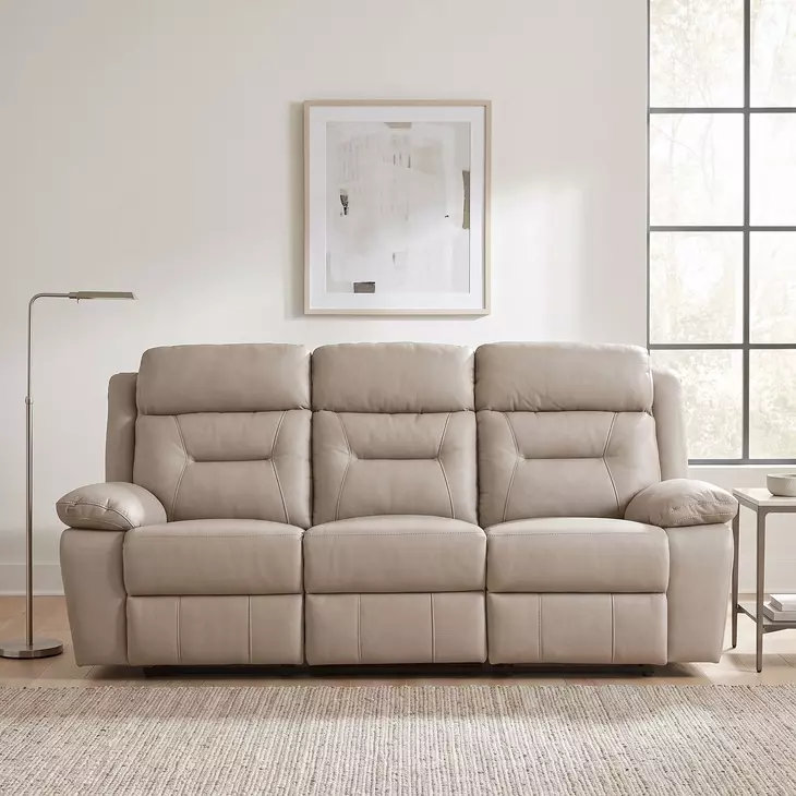 Laconia Latte Double 87" Reclining Sofa