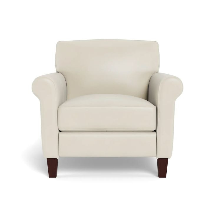 Lachlan Vanilla Leather Upholstered Accent Chair