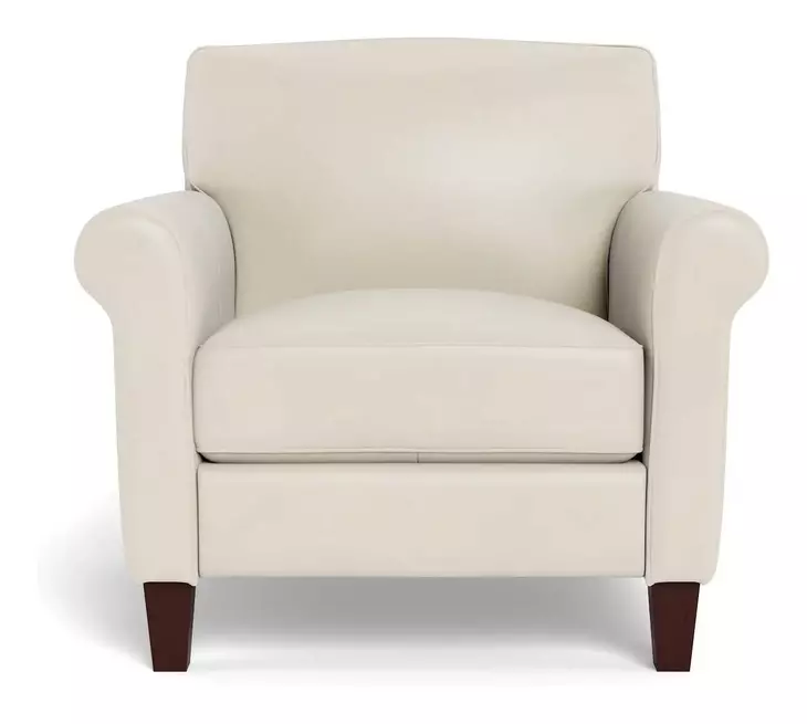 Lachlan Vanilla Leather Upholstered Accent Chair