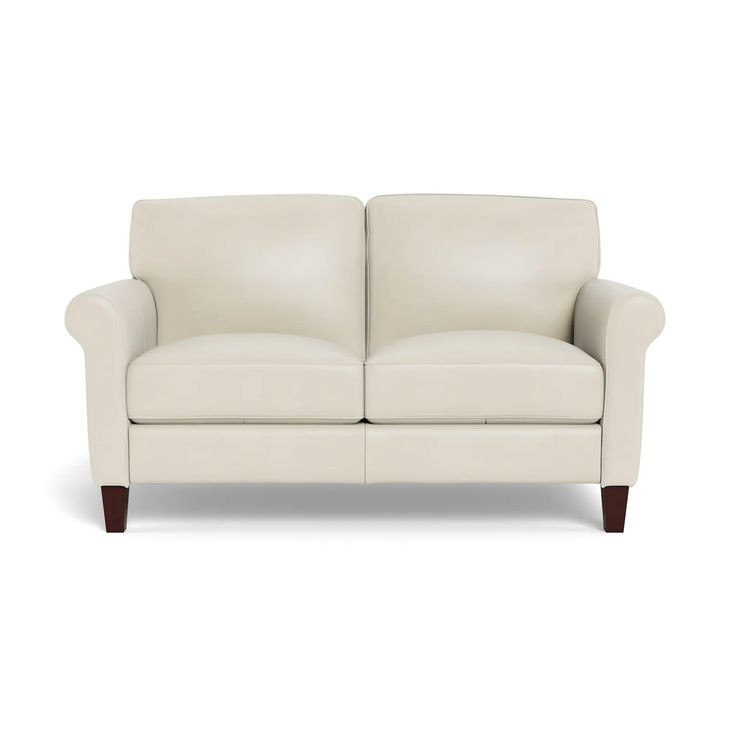 Lachlan Vanilla Leather 60" Loveseat