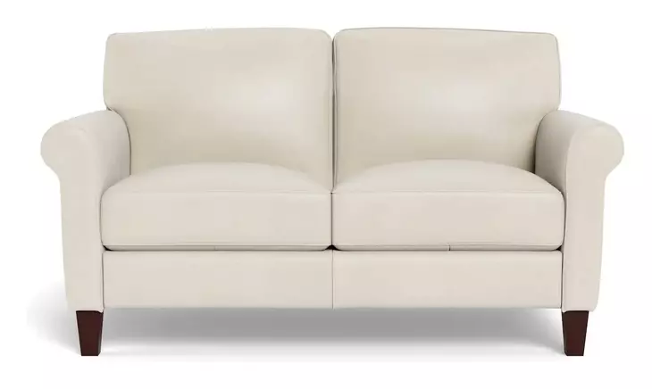 Lachlan Vanilla Leather 60" Loveseat
