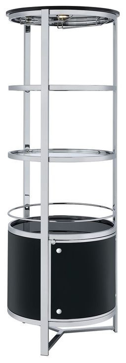 Jule Black and Chrome Wine Rack with LED