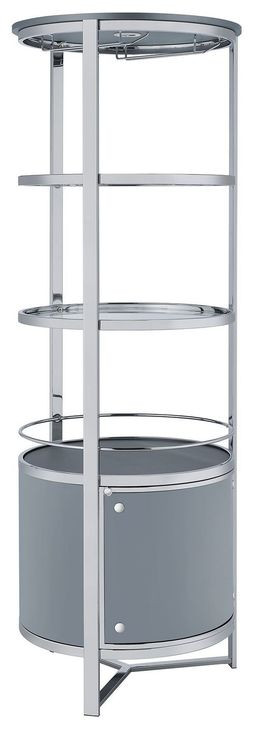 Jule Gray and Chrome Wine Rack with LED