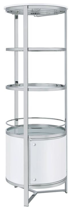 Jule White and Chrome Wine Rack with LED