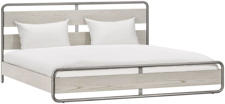 Zest Light Oak and Gray King Platform Bed
