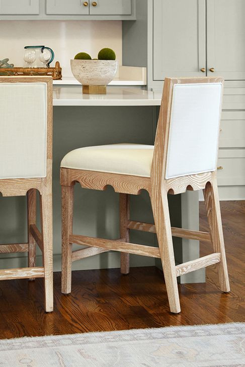 Lanister Brown and Cream Performance Fabric Counter Height Stool