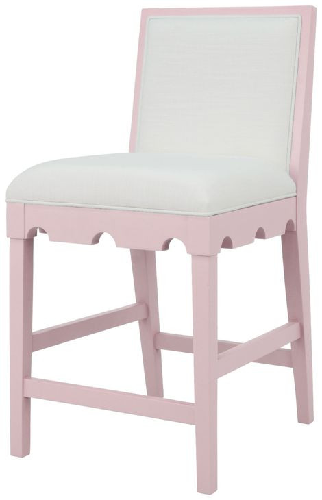 Lanister White Performance Fabric Upholstered Counter Height Stool