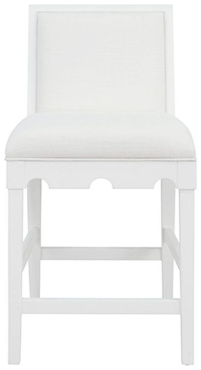 Lanister Matte White Performance Fabric Counter Height Stool