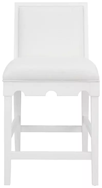 Lanister Matte White Performance Fabric Counter Height Stool