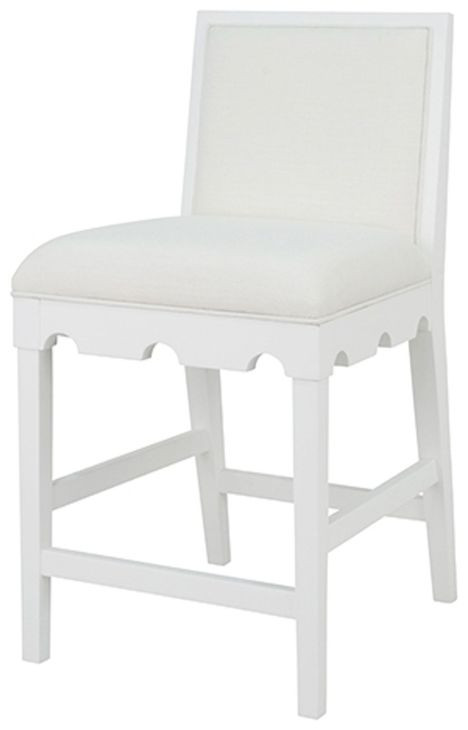 Lanister Matte White Performance Fabric Counter Height Stool
