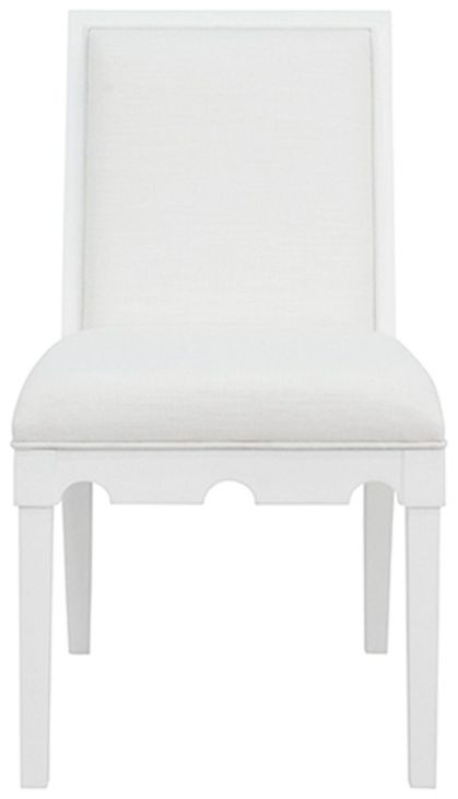 Lanister Matte White Lacquer Performance Fabric Dining Chair