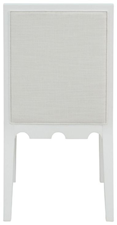 Lanister Matte White Lacquer Performance Fabric Dining Chair