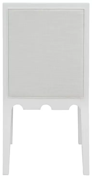 Lanister Matte White Lacquer Performance Fabric Dining Chair