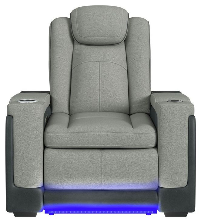 Niven Cement Power Motion Recliner with LED and USB Charging