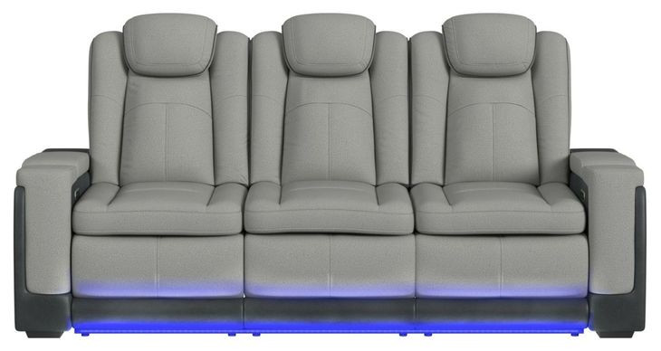 Niven Cement and Charcoal 88" Power Reclining Sofa with USB Charging