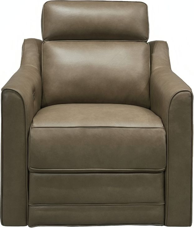 Lara Silk Elephant Leather Dual Power Recliner with Power Tilt Headrest and USB Charging