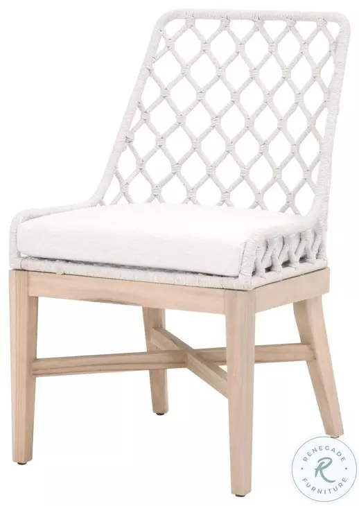 Lattis White Performance Fabric Outdoor Dining Chair