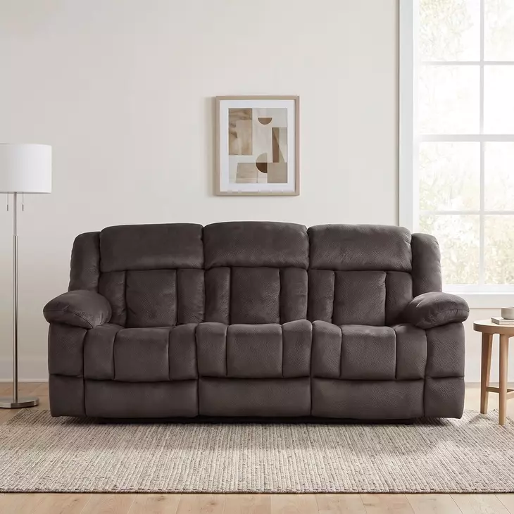 Laurelton Chocolate 90" Double Reclining Sofa