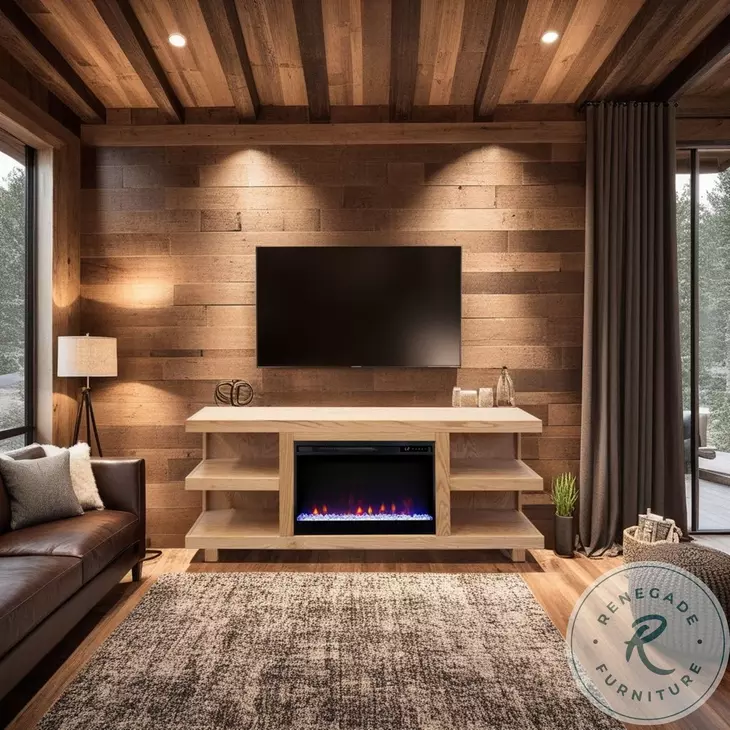 Laurel Canyon Natural 65" Fireplace TV Stand