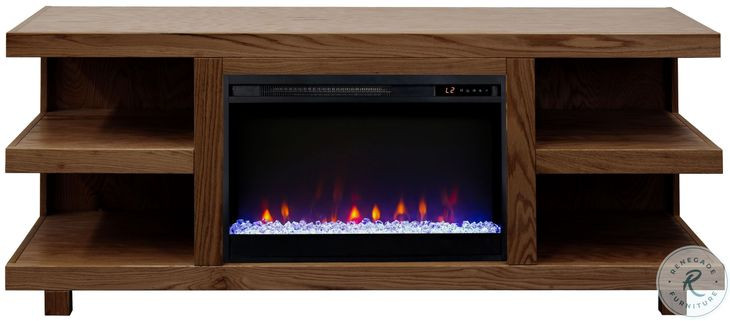 Laurel Canyon Oak Bourbon 65" Fireplace TV Stand