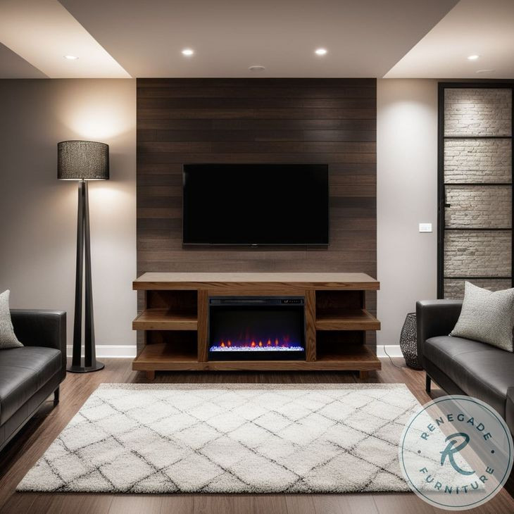 Laurel Canyon Oak Bourbon 65" Fireplace TV Stand