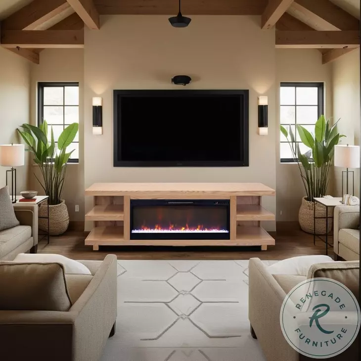 Laurel Canyon Natural 82" Fireplace TV Stand