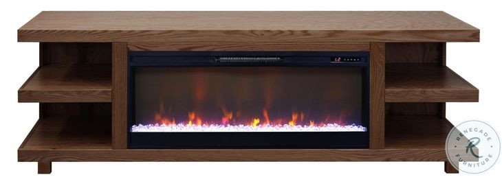 Laurel Canyon Oak Bourbon 82" Fireplace TV Stand