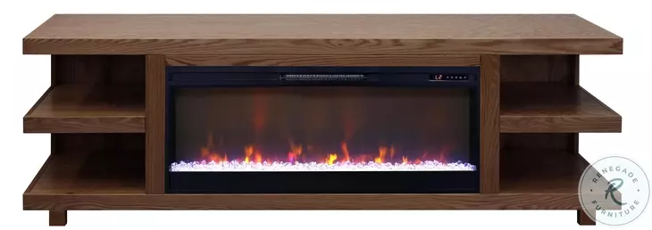 Laurel Canyon Oak Bourbon 82" Fireplace TV Stand
