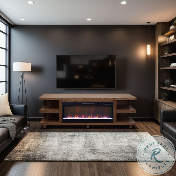 Laurel Canyon Oak Bourbon 82" Fireplace TV Stand