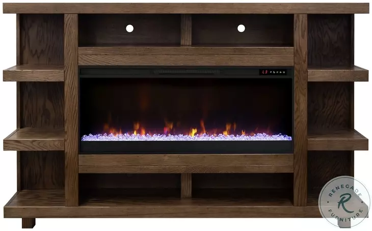 Laurel Canyon Oak Bourbon 72" Mantel Fireplace