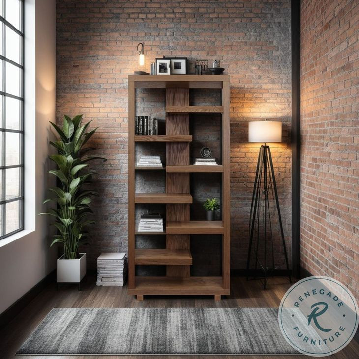Laurel Canyon Oak Bourbon 80" High Bookshelf