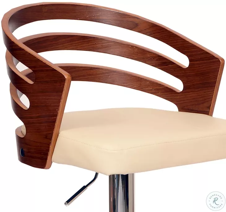 Adele Cream Swivel Adjustable Bar Stool