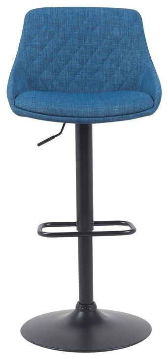 Anibal Blue Upholstered Swivel Bar Stool