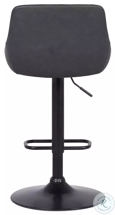 Anibal Grey Faux Leather Adjustable Swivel Bar Stool