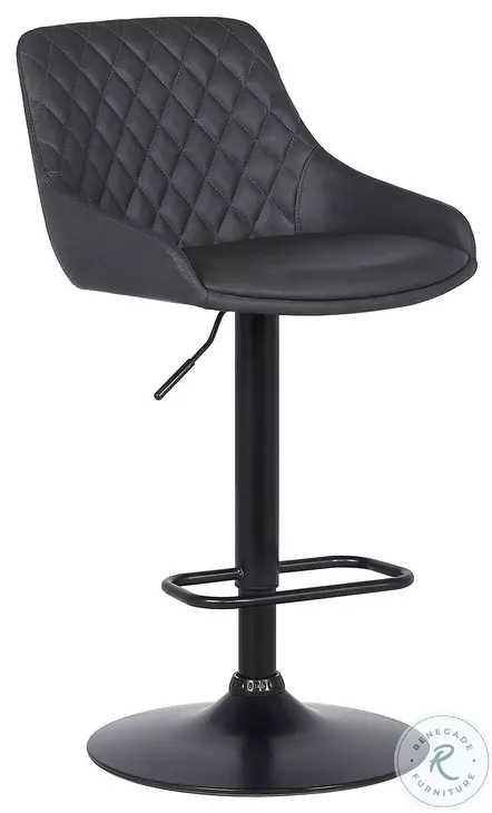 Anibal Grey Faux Leather Adjustable Swivel Bar Stool