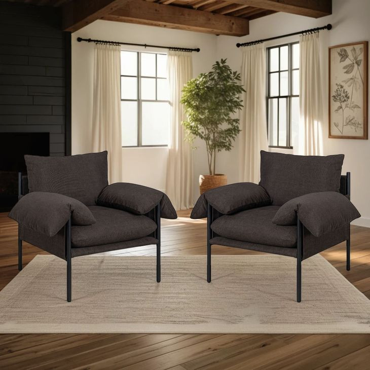 Bloom Brown Upholstered Accent Chair