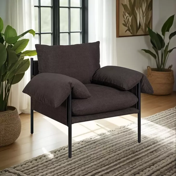 Bloom Brown Upholstered Accent Chair