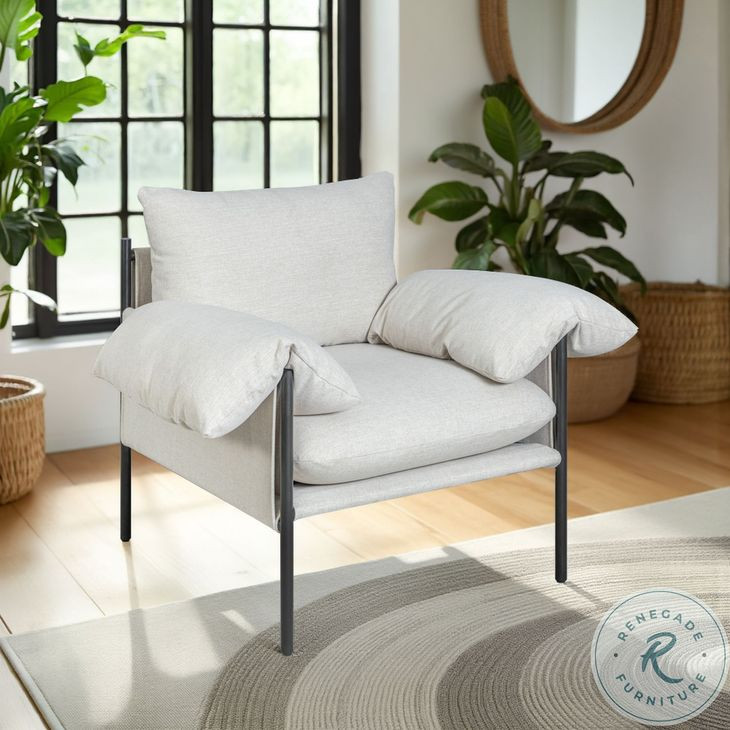 Bloom Soft Oat Performance Fabric Accent Chair