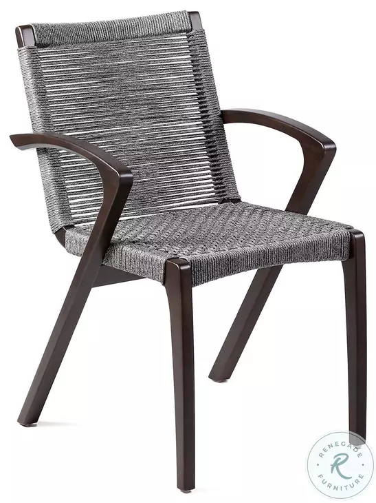 Brielle Grey Rope Outdoor Patio Dining Chair Set Of 2