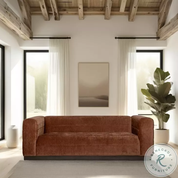 Brea Brown Performance Fabric 91" Sofa