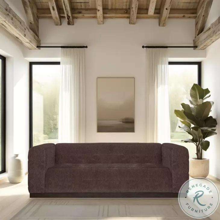 Brea Mocha Performance Fabric 91" Sofa