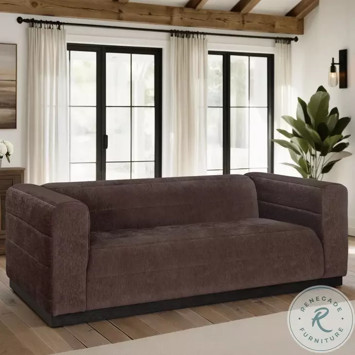 Brea Mocha Performance Fabric 91" Sofa