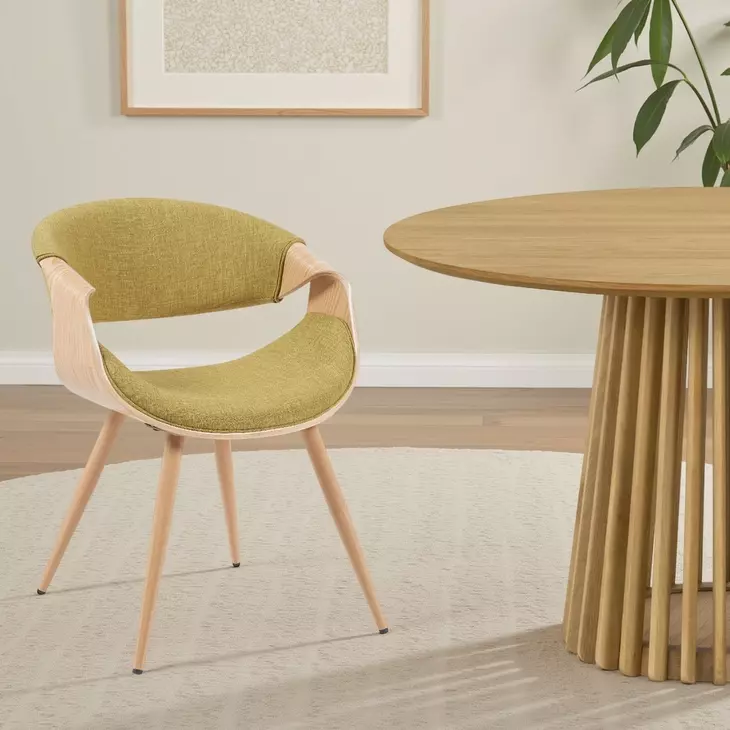 Butterfly Oak and Green Upholstered Dining Chair