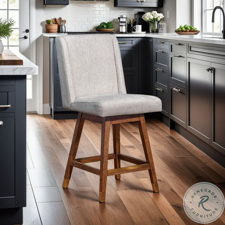 Constantine Taupe Swivel Bar Stool