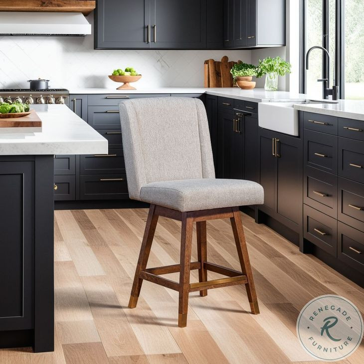 Constantine Taupe Swivel Bar Stool