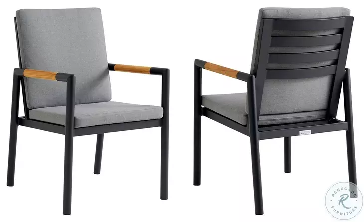 Crown Dark Gray Outdoor Dining Chair Set of 2