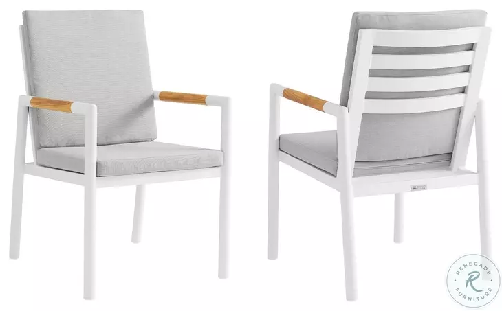 Crown Light Gray Outdoor Dining Chair Set of 2