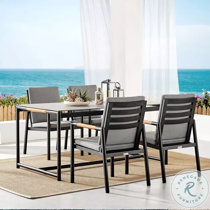 Crown Dark Gray Outdoor Dining Chair Set of 2